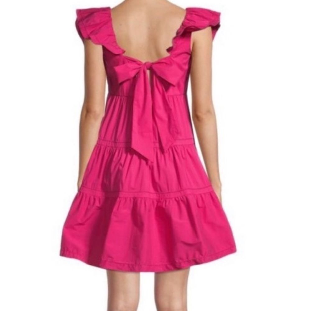 SAYLOR Hot Pink Ruffle Tiered Mini Dress - Picture 2 of 8